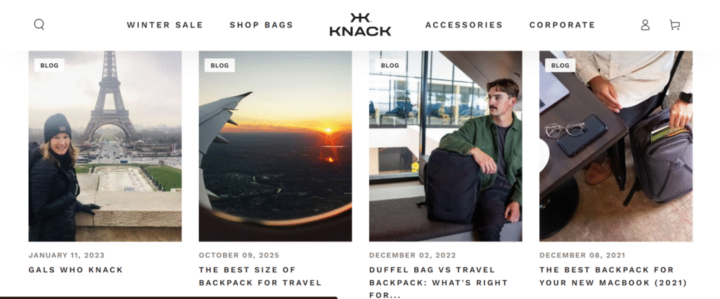 Knack Bags Models and Size Options